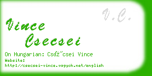 vince csecsei business card